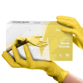 FifthPulse Yellow Disposable  Nitrile Gloves