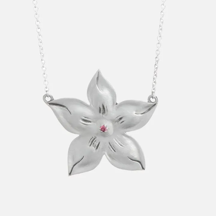 Fleur Necklace, Silver