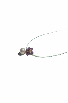 Flower Necklace with Amethyst