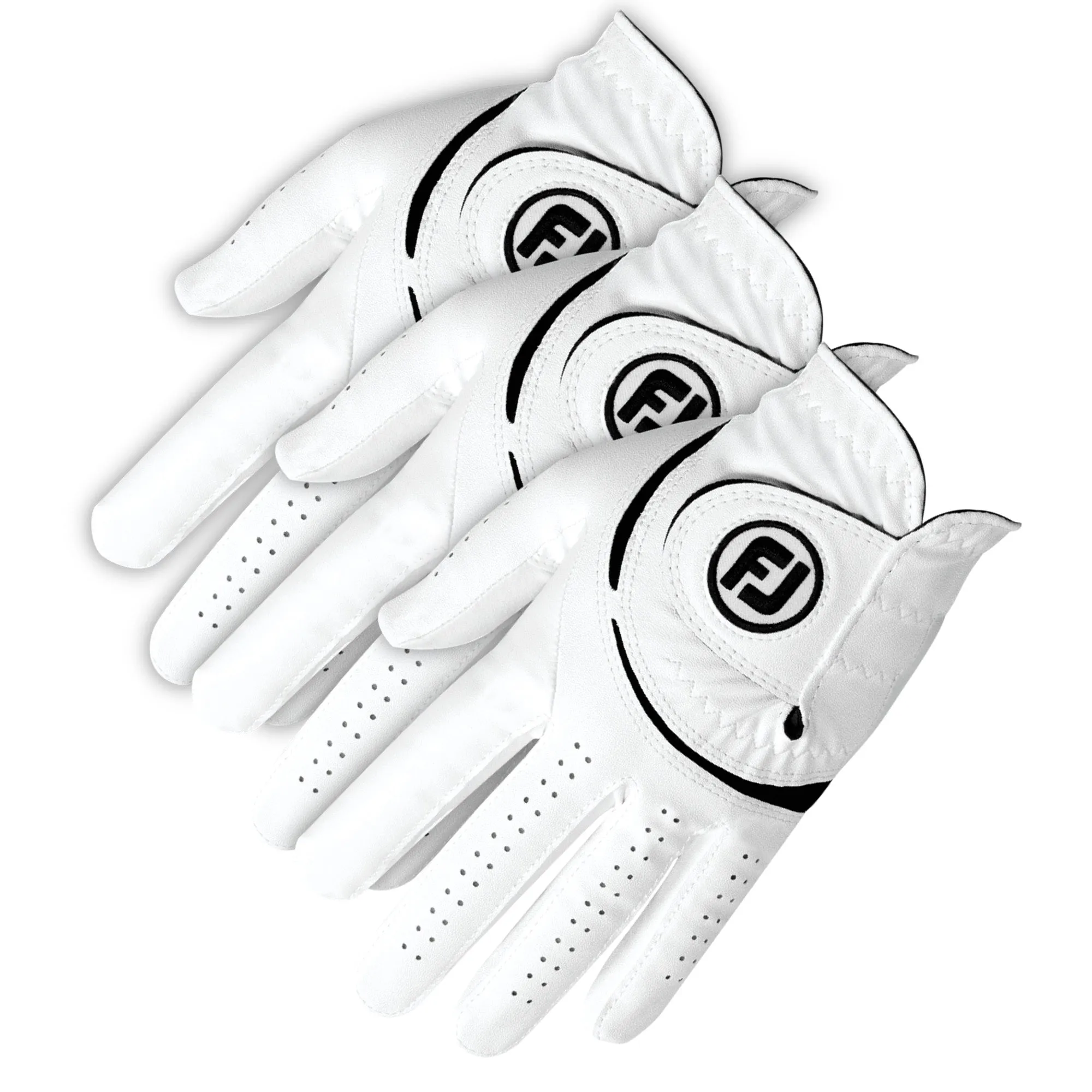 FootJoy WeatherSof Golf Glove (3 Pack) - White/Black