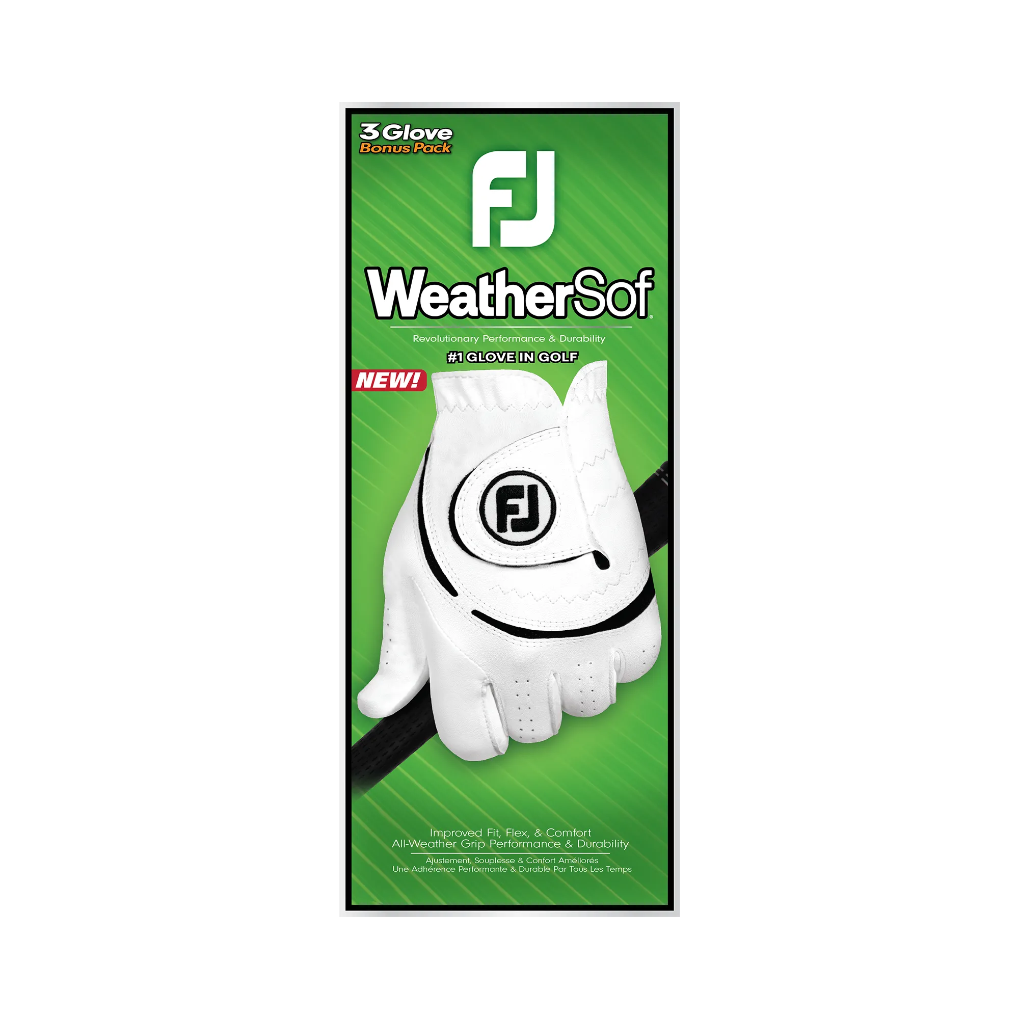FootJoy WeatherSof Golf Glove (3 Pack) - White/Black