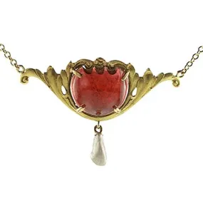 Garnet Art Nouveau Necklace #VP1108-01