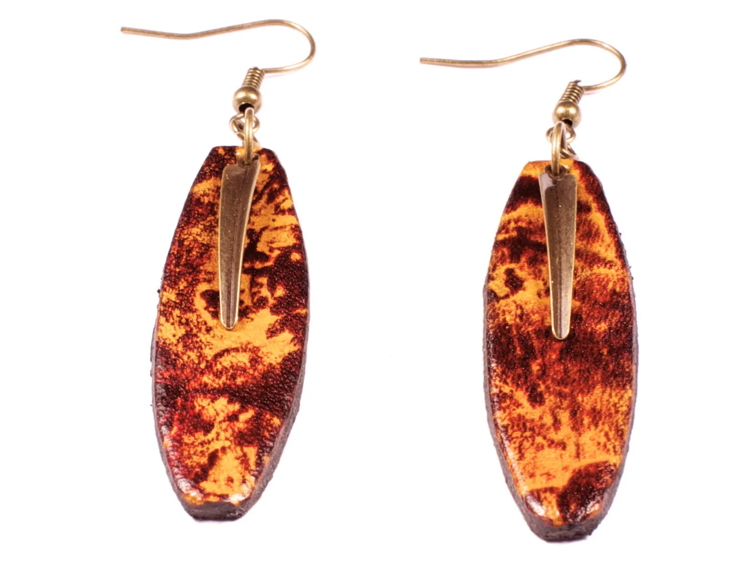 Glowing Embers Leather Earrings
