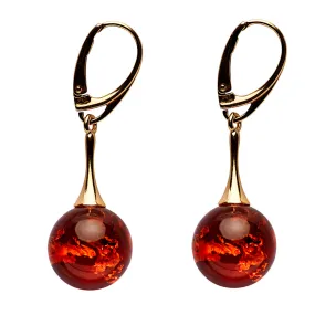Gold Amber Dangle Earrings