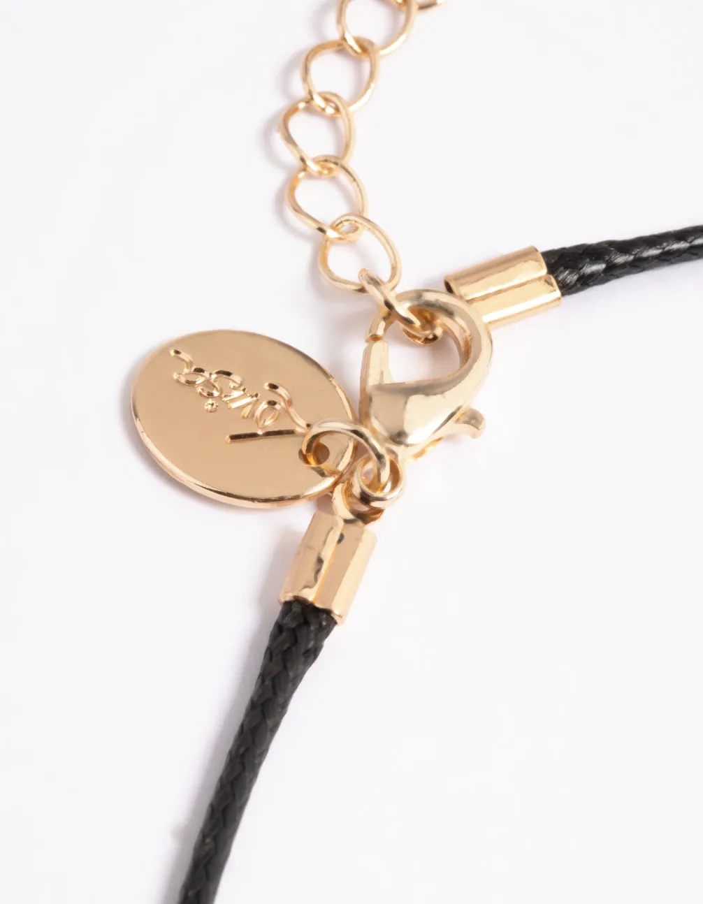 Gold Amethyst Shard Cord Necklace