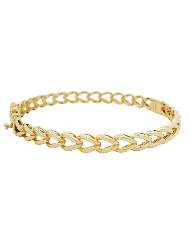 Gold Bangle - 10ct Yellow Gold Hinged Bangle-788754