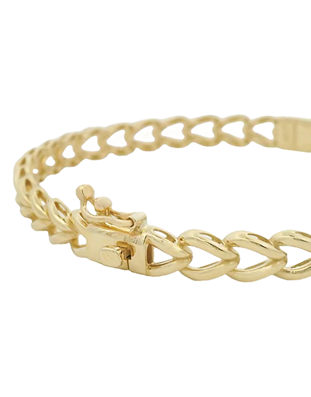 Gold Bangle - 10ct Yellow Gold Hinged Bangle-788754