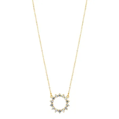 Gold Crystal Pendant 16"-18" Necklace