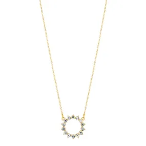 Gold Crystal Pendant 16"-18" Necklace