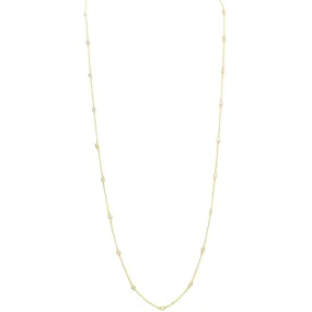 Gold Cubic Zirconia 4mm Station Necklace