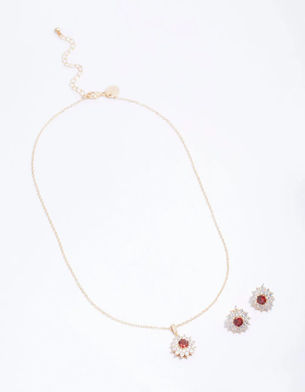 Gold Cubic Zirconia Daisy Jewellery Set