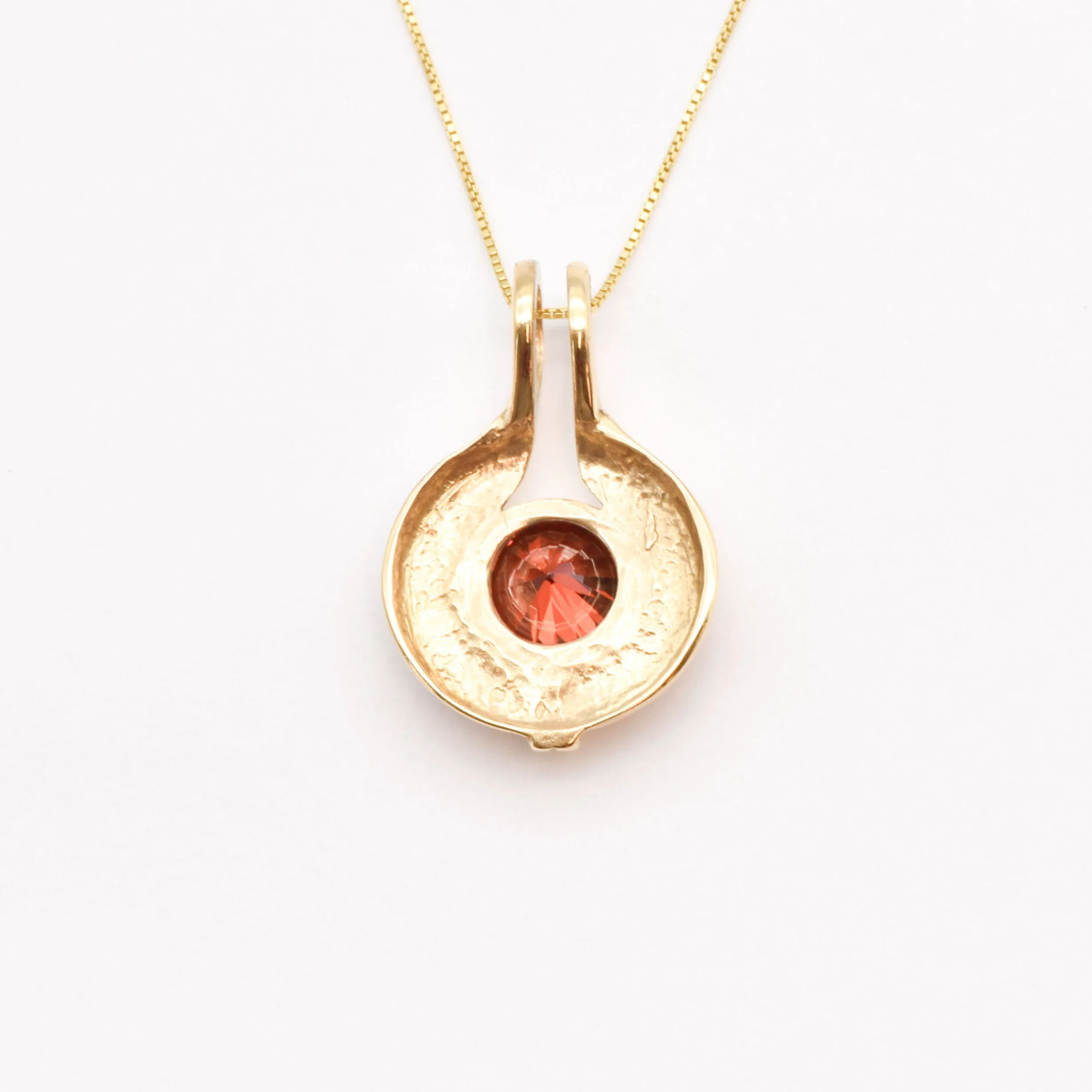 Gold Ruby Pendant - Egyptian Ruby Necklace, Red Vintage Pendant