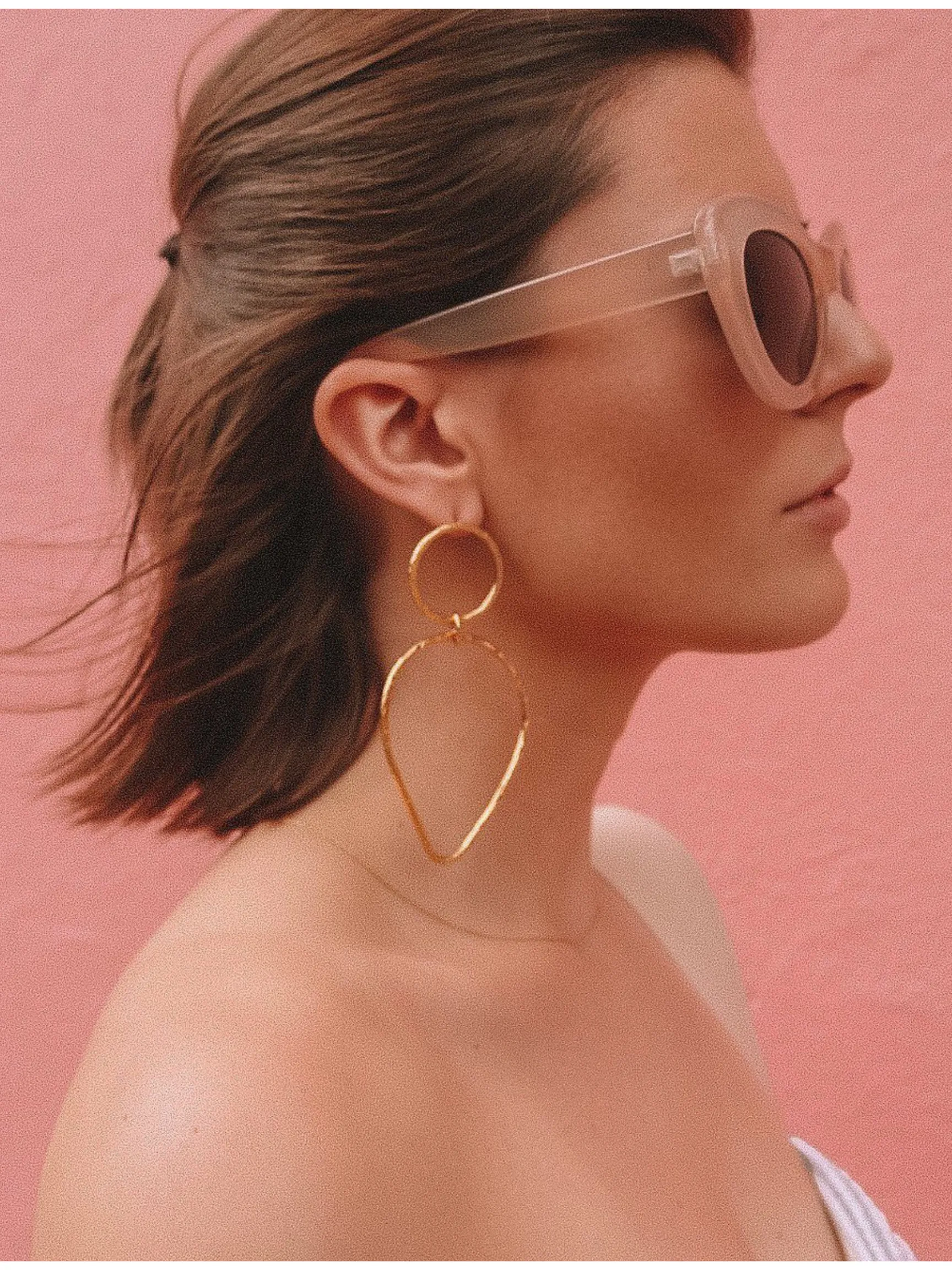 Gold Textured Tear PostEarrings