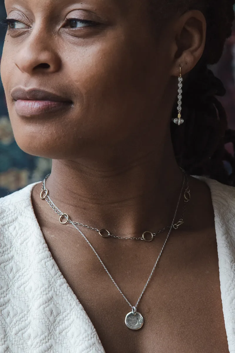 Green Amethyst Alchemy Earrings | Silver