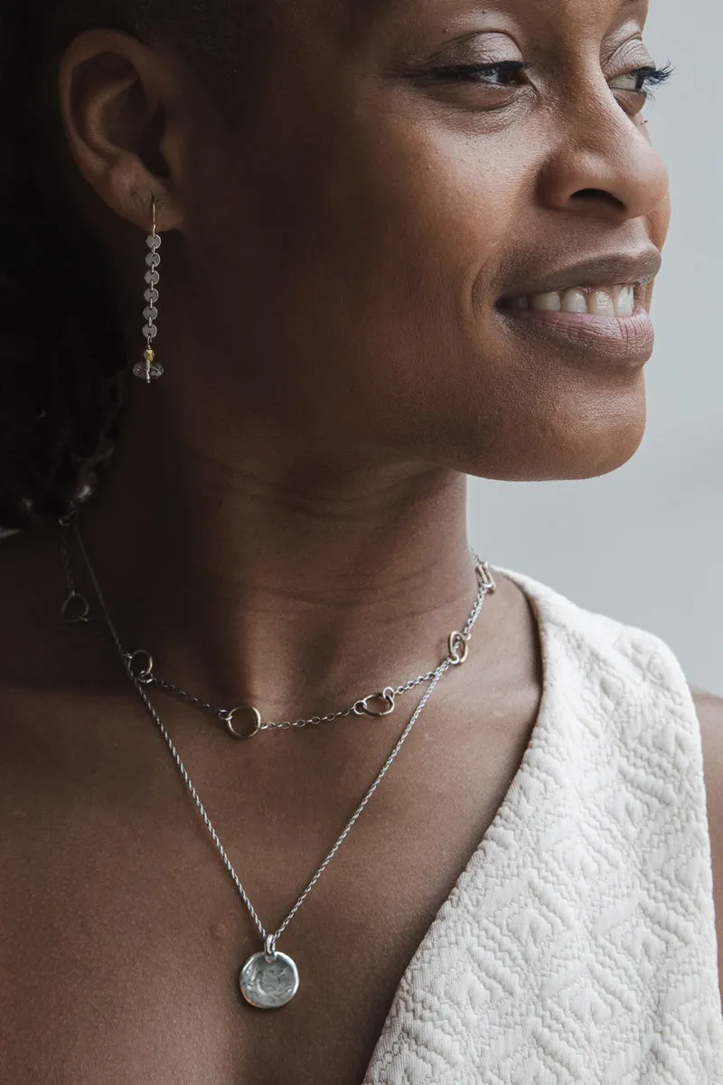 Green Amethyst Alchemy Earrings | Silver