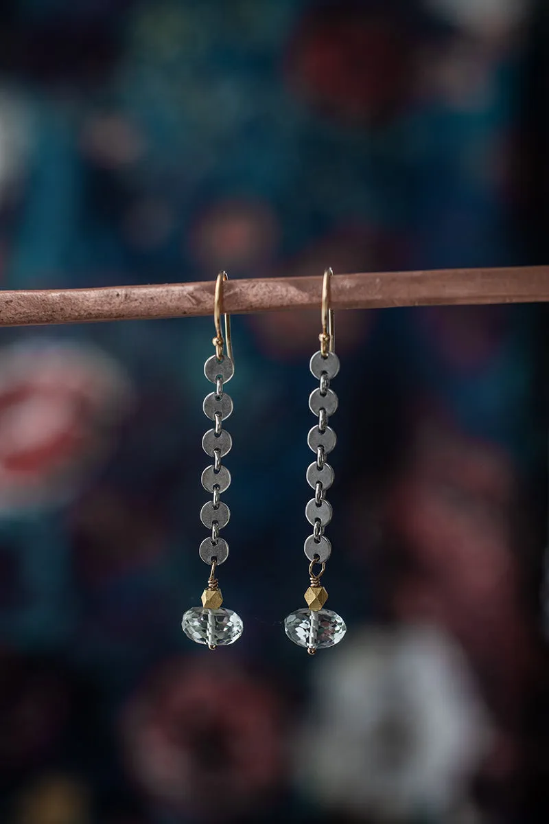 Green Amethyst Alchemy Earrings | Silver