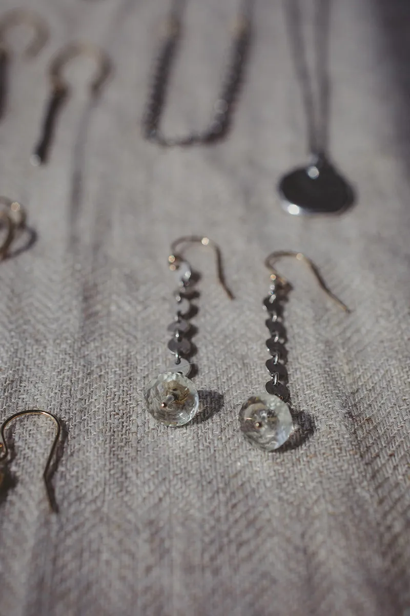 Green Amethyst Alchemy Earrings | Silver