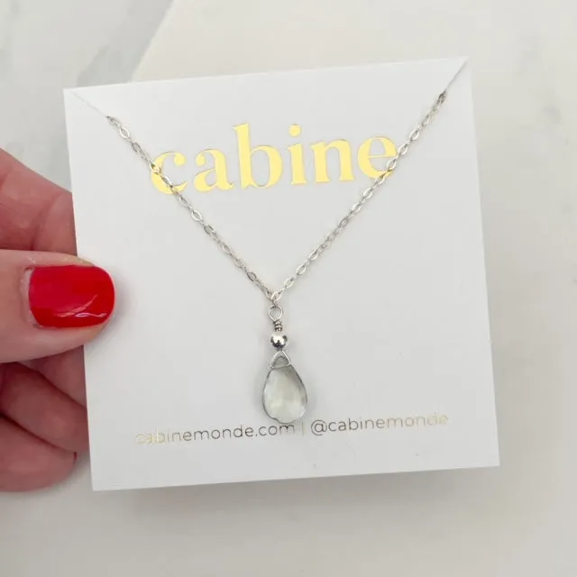 Green Amethyst Teardrop Necklace