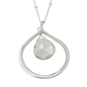 Green Amethyst Teardrop Necklace