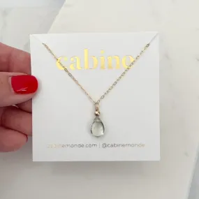 Green Amethyst Teardrop Necklace