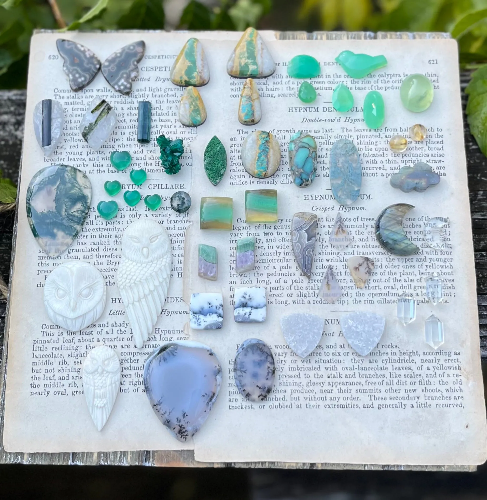 Green Garnet Marquise Necklace with Branches
