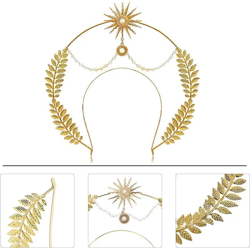 Halo Crown Exaggerated Sun Moon Stars Drop Earrings Rhinestone Earrings for Women Jewelry Golden Boho Vintage Earring Sets
