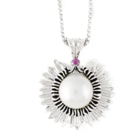 Hawaiian Lei White Galatea Pearl Pendant with 18-Inch Chain