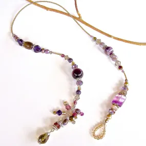Heliotrope: 22" Purple Semi-precious Stone Necklace