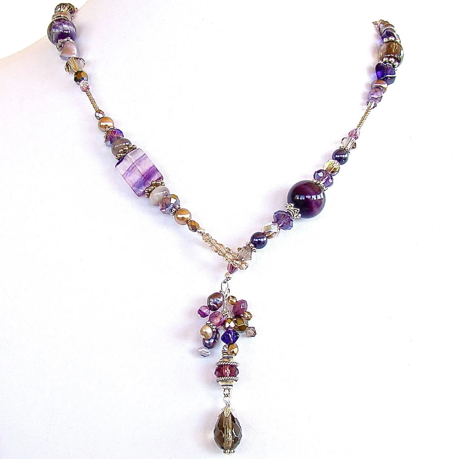 Heliotrope: 22" Purple Semi-precious Stone Necklace