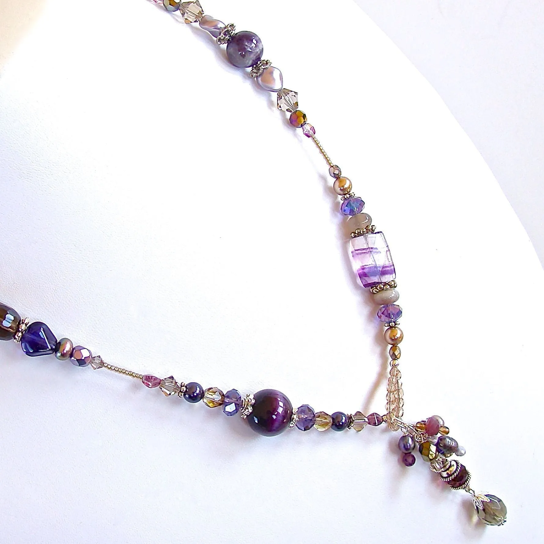 Heliotrope: 22" Purple Semi-precious Stone Necklace