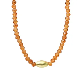 Hessonite Garnet   18k Necklace