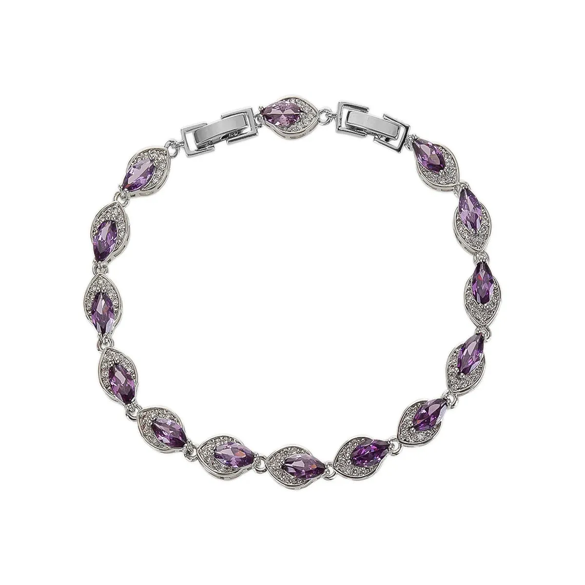 High Quality Rhodium Color CZ Zirconia Stone Charm Bracelets Chain  for Women Jewelry Gift CK10163