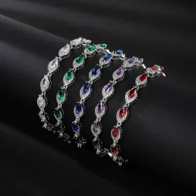High Quality Rhodium Color CZ Zirconia Stone Charm Bracelets Chain  for Women Jewelry Gift CK10163