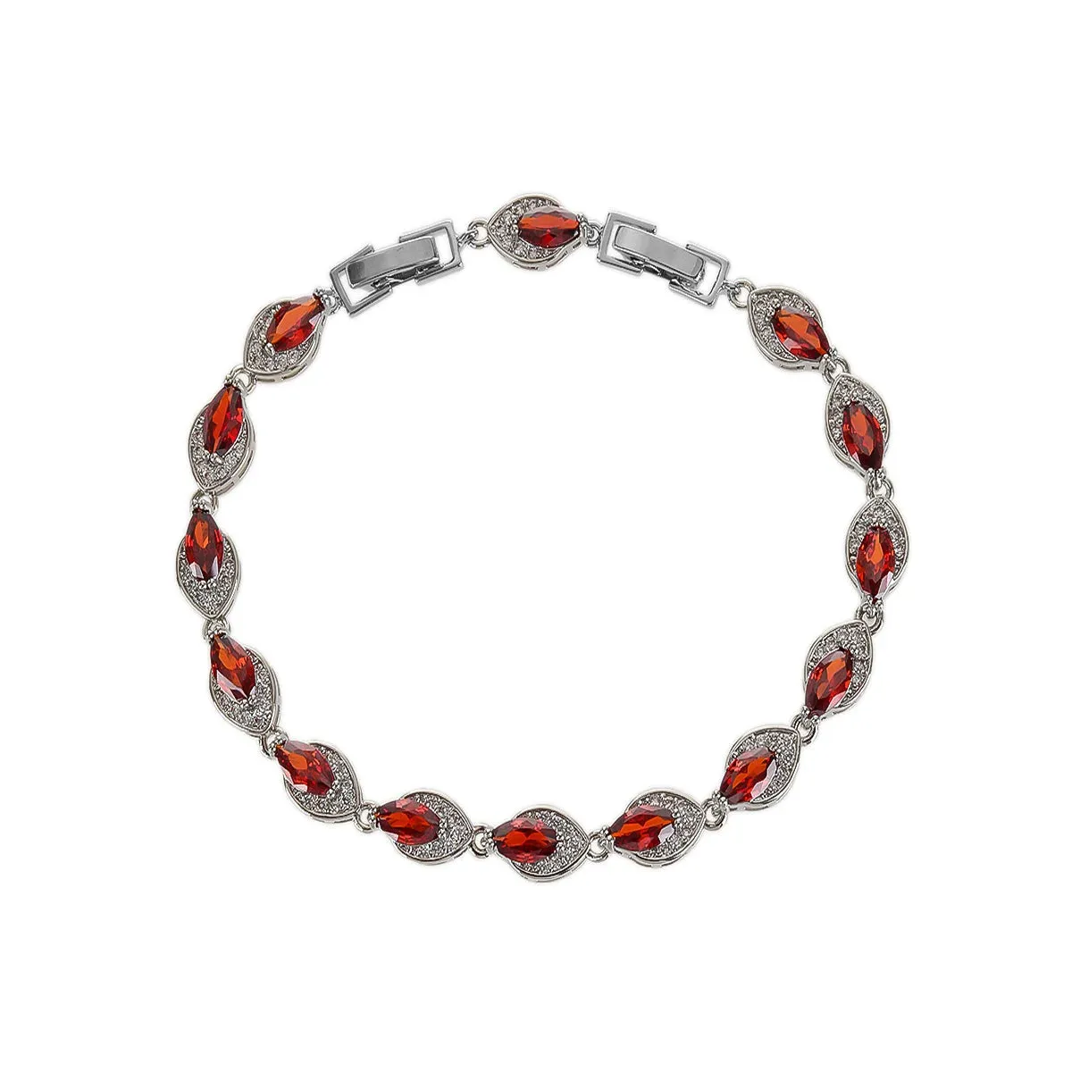 High Quality Rhodium Color CZ Zirconia Stone Charm Bracelets Chain  for Women Jewelry Gift CK10163