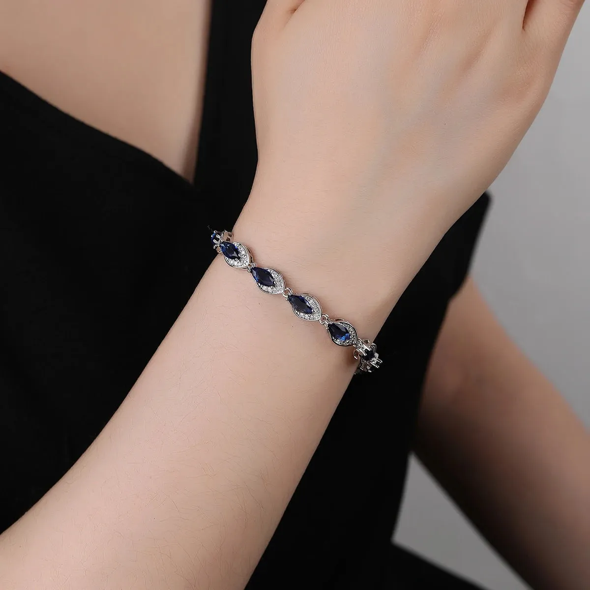High Quality Rhodium Color CZ Zirconia Stone Charm Bracelets Chain  for Women Jewelry Gift CK10163
