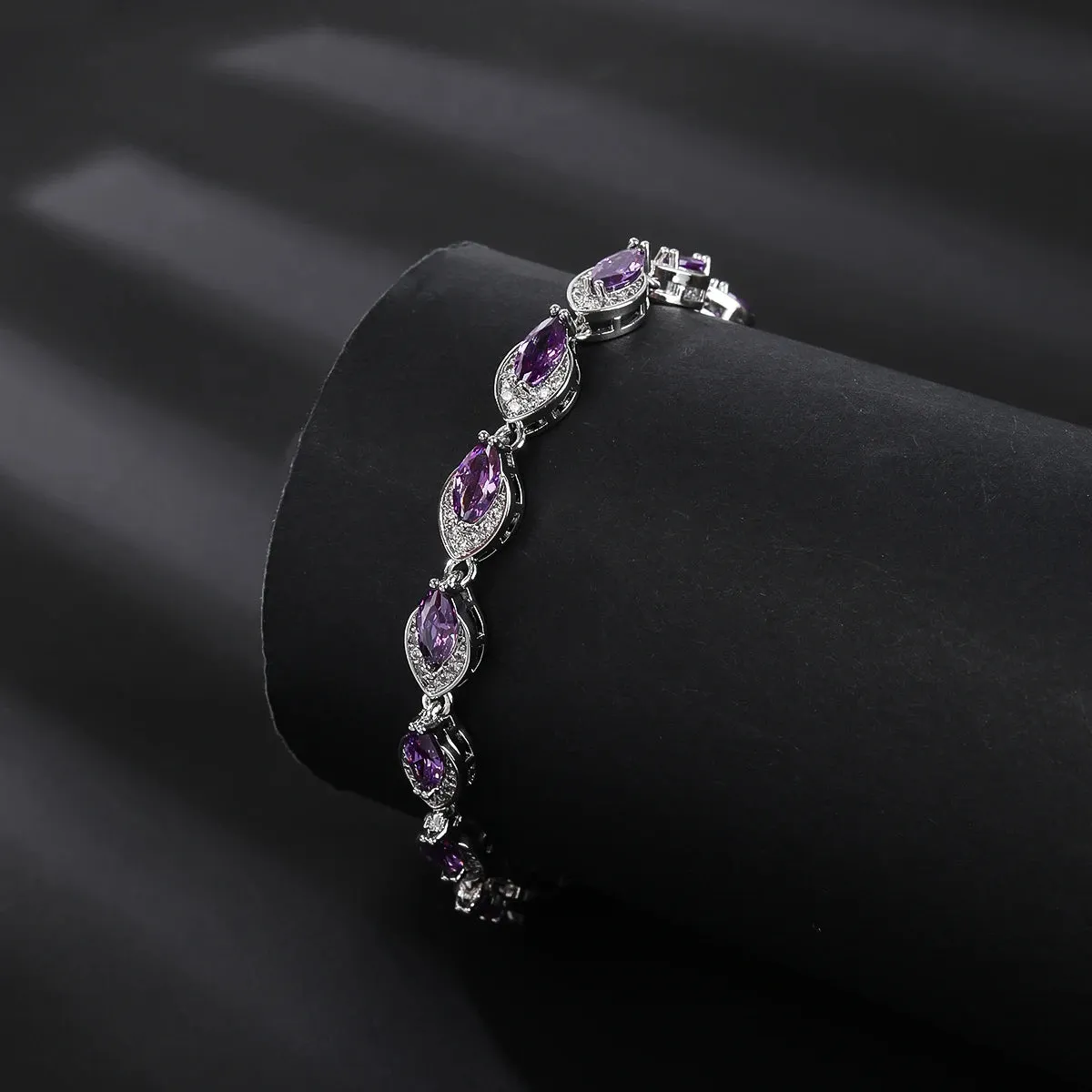 High Quality Rhodium Color CZ Zirconia Stone Charm Bracelets Chain  for Women Jewelry Gift CK10163