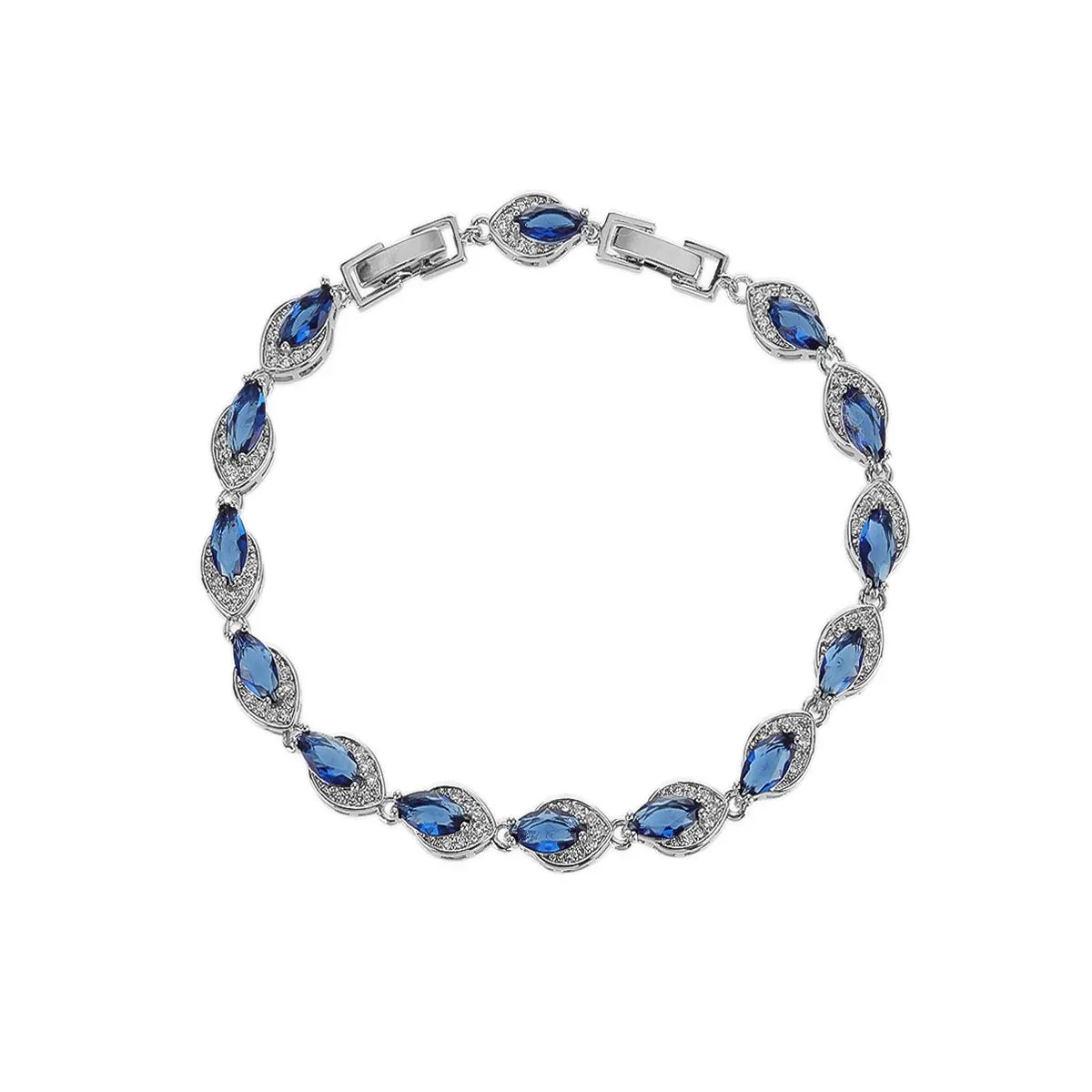 High Quality Rhodium Color CZ Zirconia Stone Charm Bracelets Chain  for Women Jewelry Gift CK10163