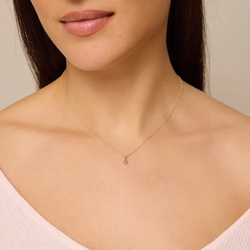 Illusion Set Amethyst Pendant Necklace