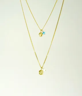 Initial & Birthstone Delicate Necklace