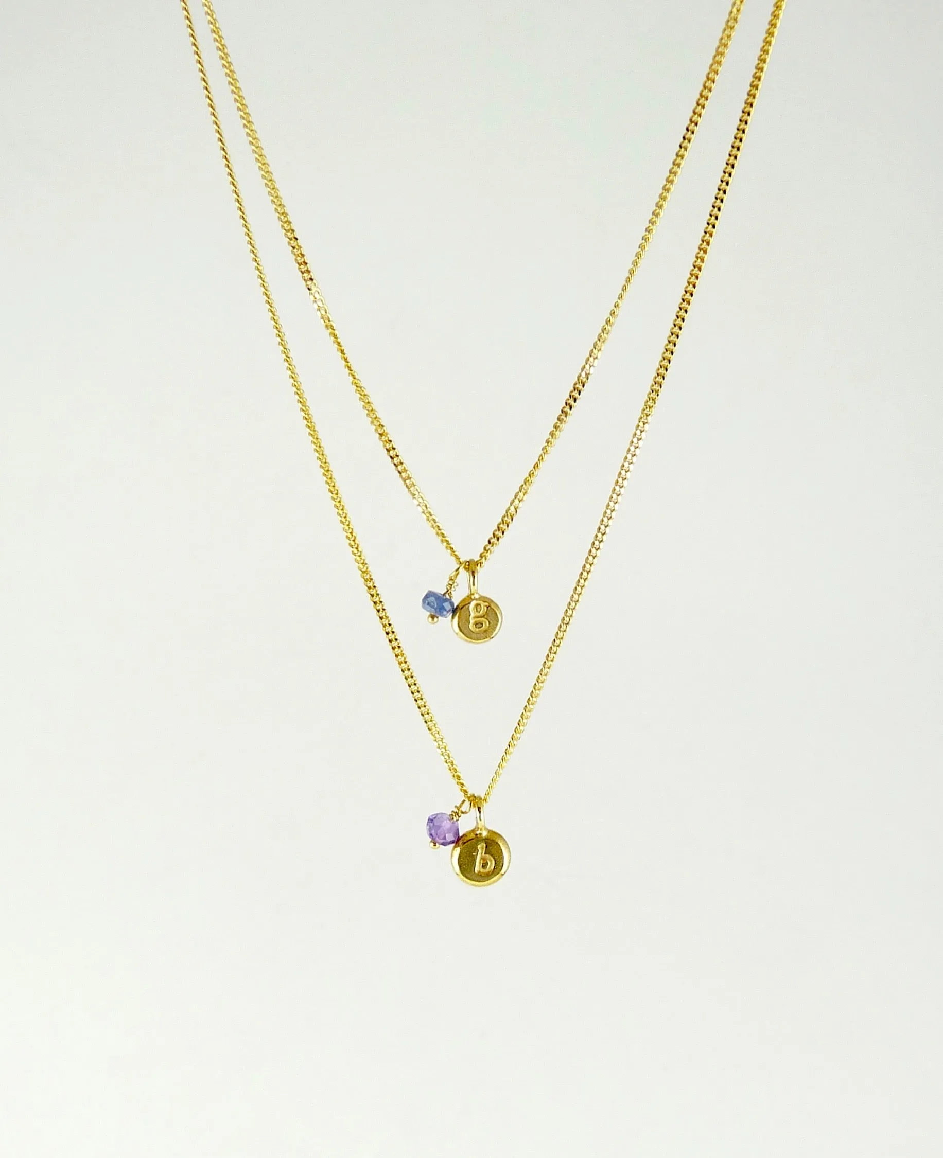 Initial & Birthstone Delicate Necklace