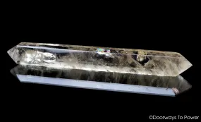 John of God Citrine Double Terminated Casa Quartz Crystal Healing Wand w/ Rainbows