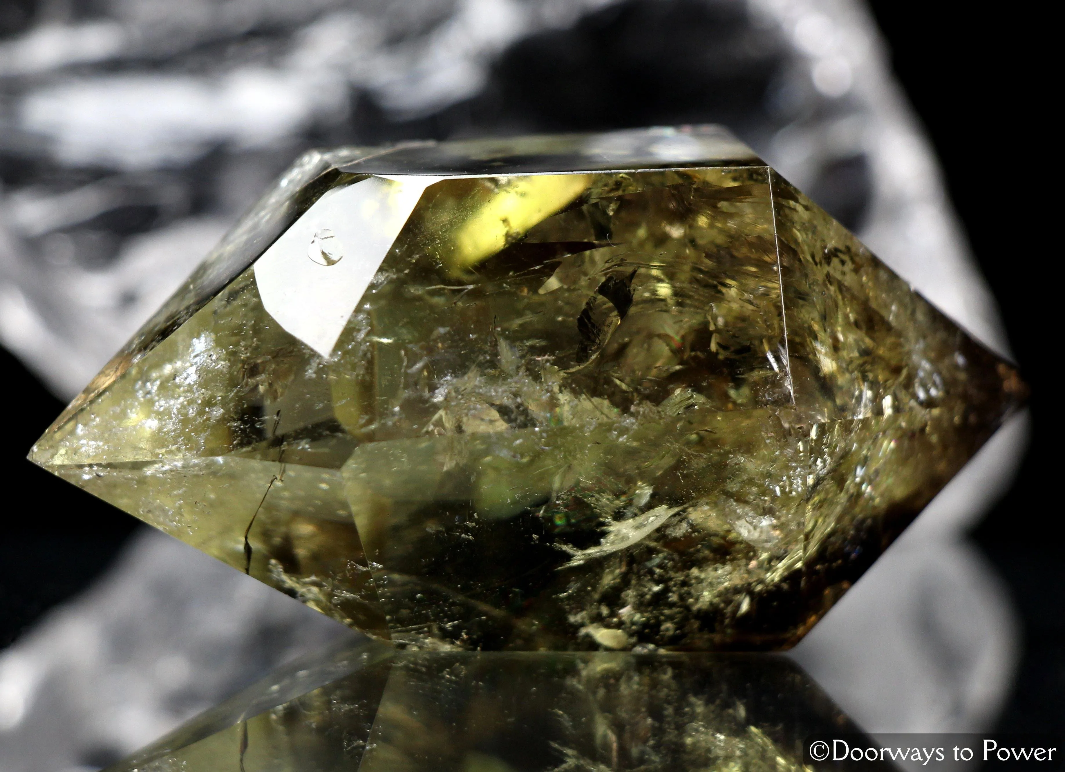 John of God Quartz Citrine Smoky Double Terminated Crystal w/ Rainbows