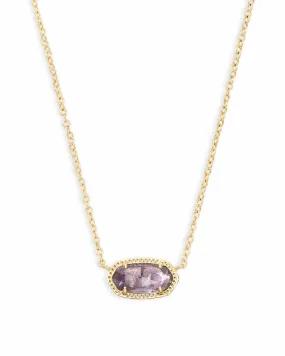 Kendra Scott  Elisa Short Pendant Necklace Gold Purple Amethyst