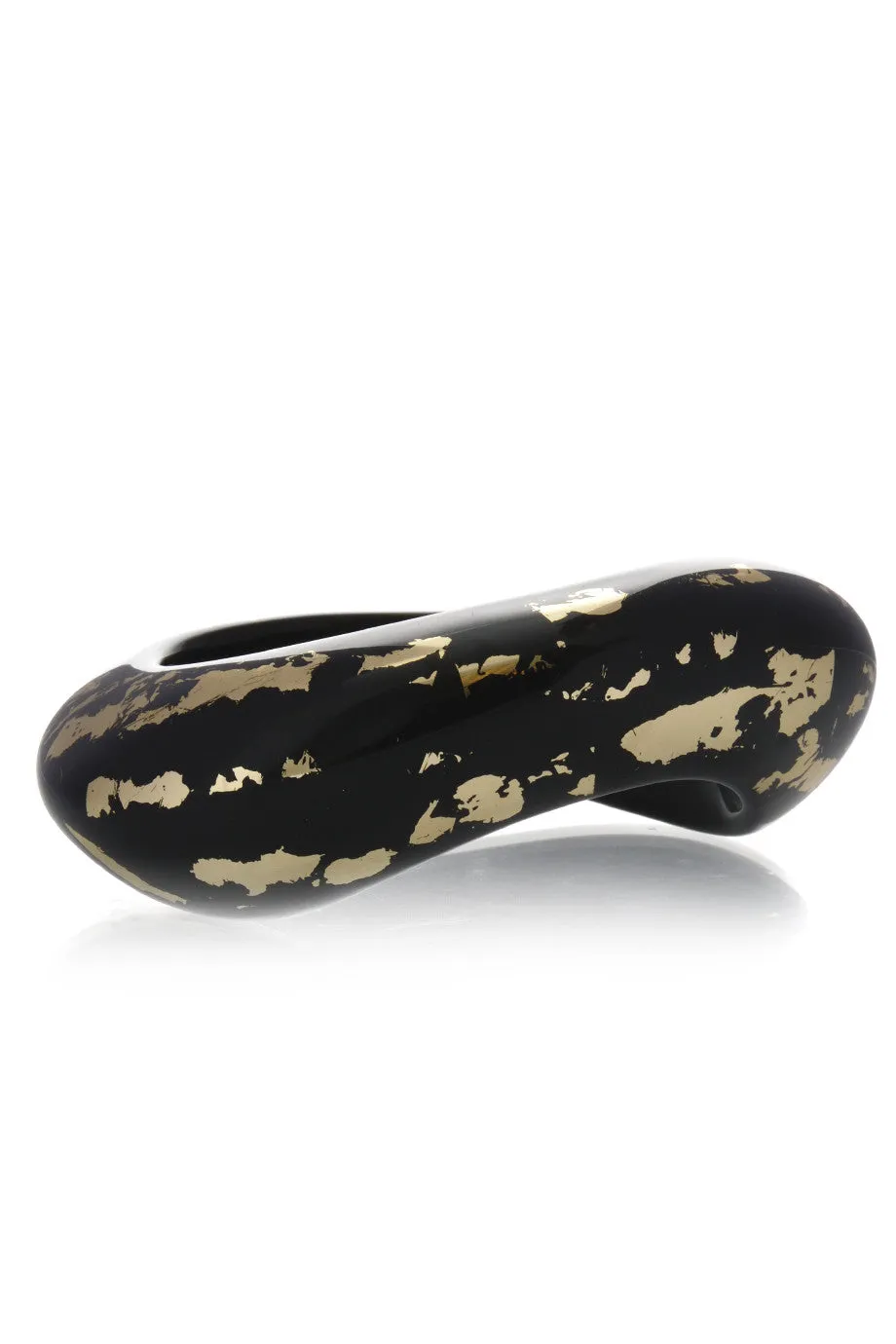 KENNETH JAY LANE Gold Scraped Odd Shaped Bangle