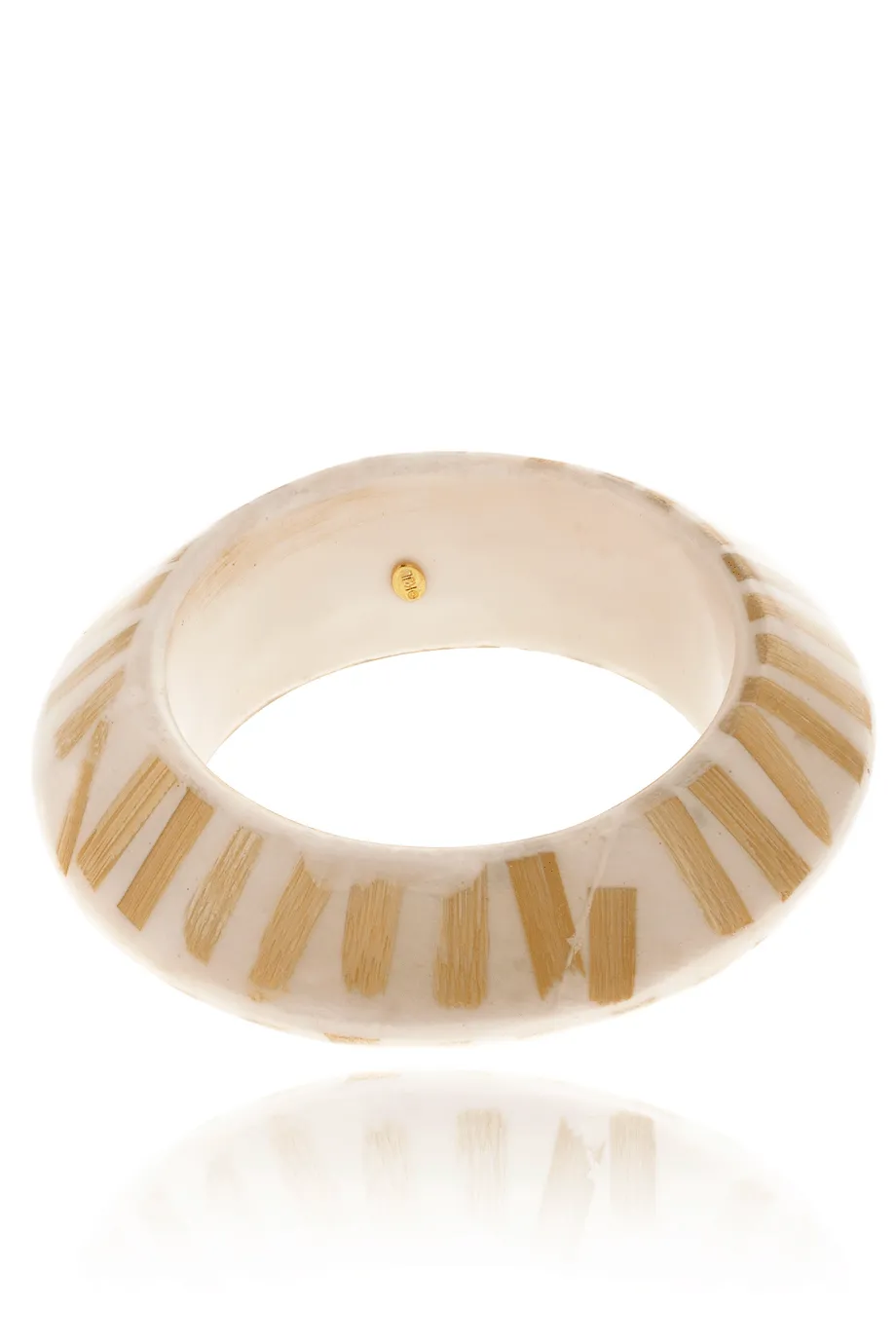 KENNETH JAY LANE ZEBRA Cream Resin Bangle