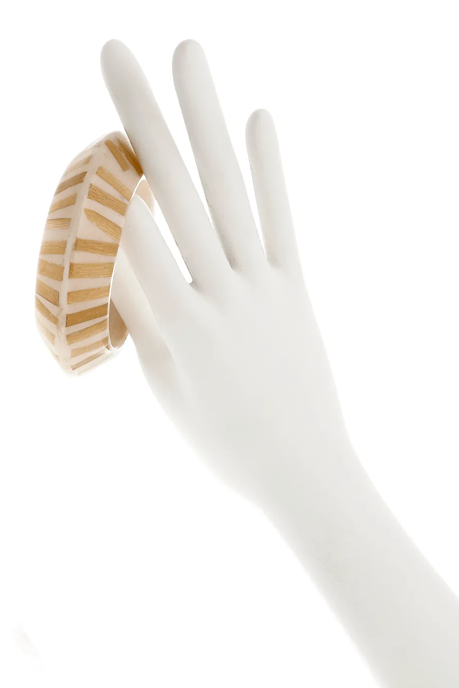 KENNETH JAY LANE ZEBRA Cream Resin Bangle