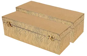 Kuber Industries Wooden 2 Pieces One Rod Bangle Storage Box (Gold) -CTKTC8706