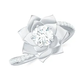Lab Grown Diamond Nature Inspired Floral Bypass Ring