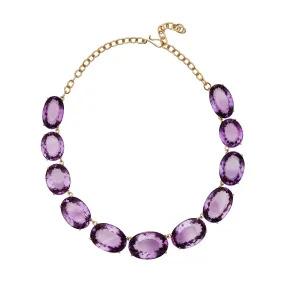 Large Crown Purple Amethyst Necklace