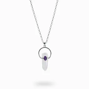 Laser Quartz and Amethyst Necklace